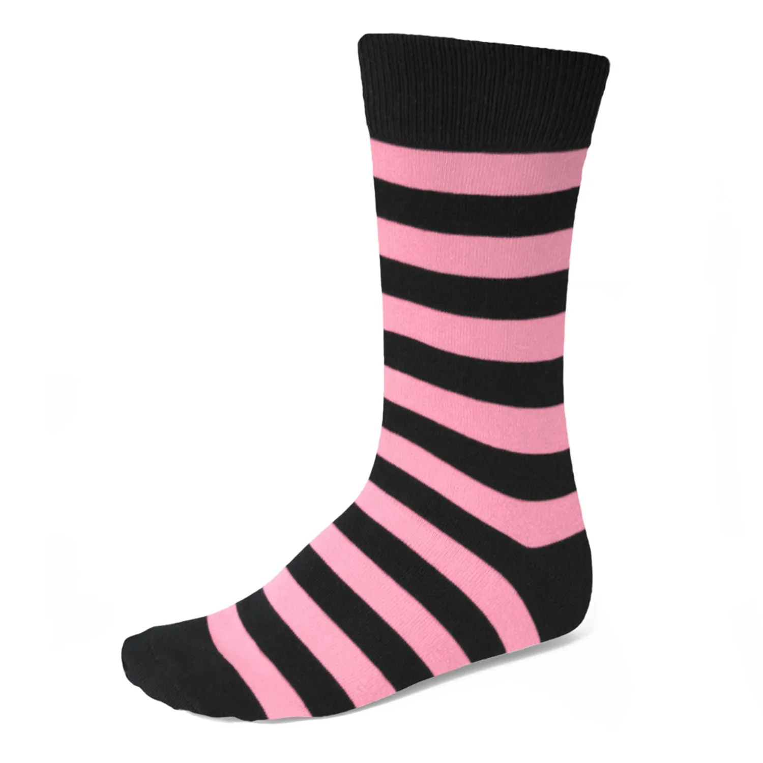 Men's Pink and Black Striped Socks