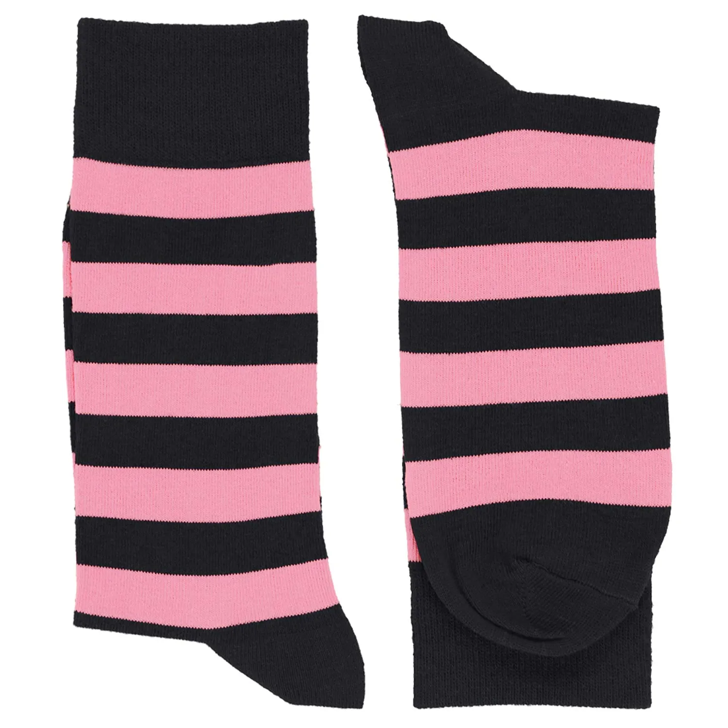 Men's Pink and Black Striped Socks