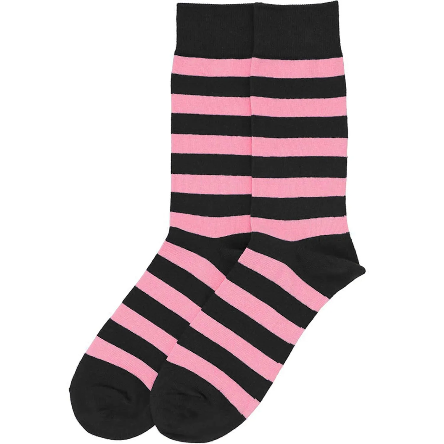 Men's Pink and Black Striped Socks