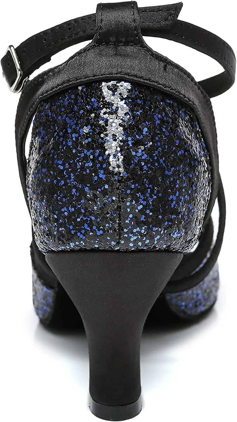 Minishion Practice Ballroom Dance Shoes T-strap Dance Heel L454