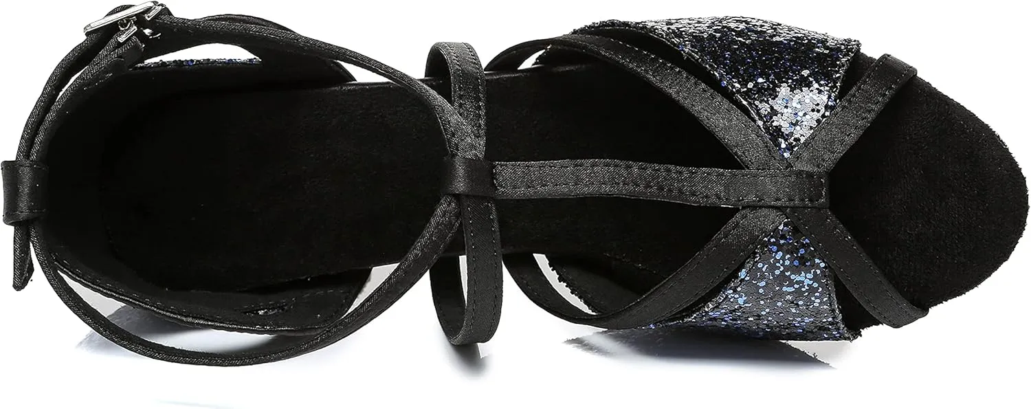 Minishion Practice Ballroom Dance Shoes T-strap Dance Heel L454