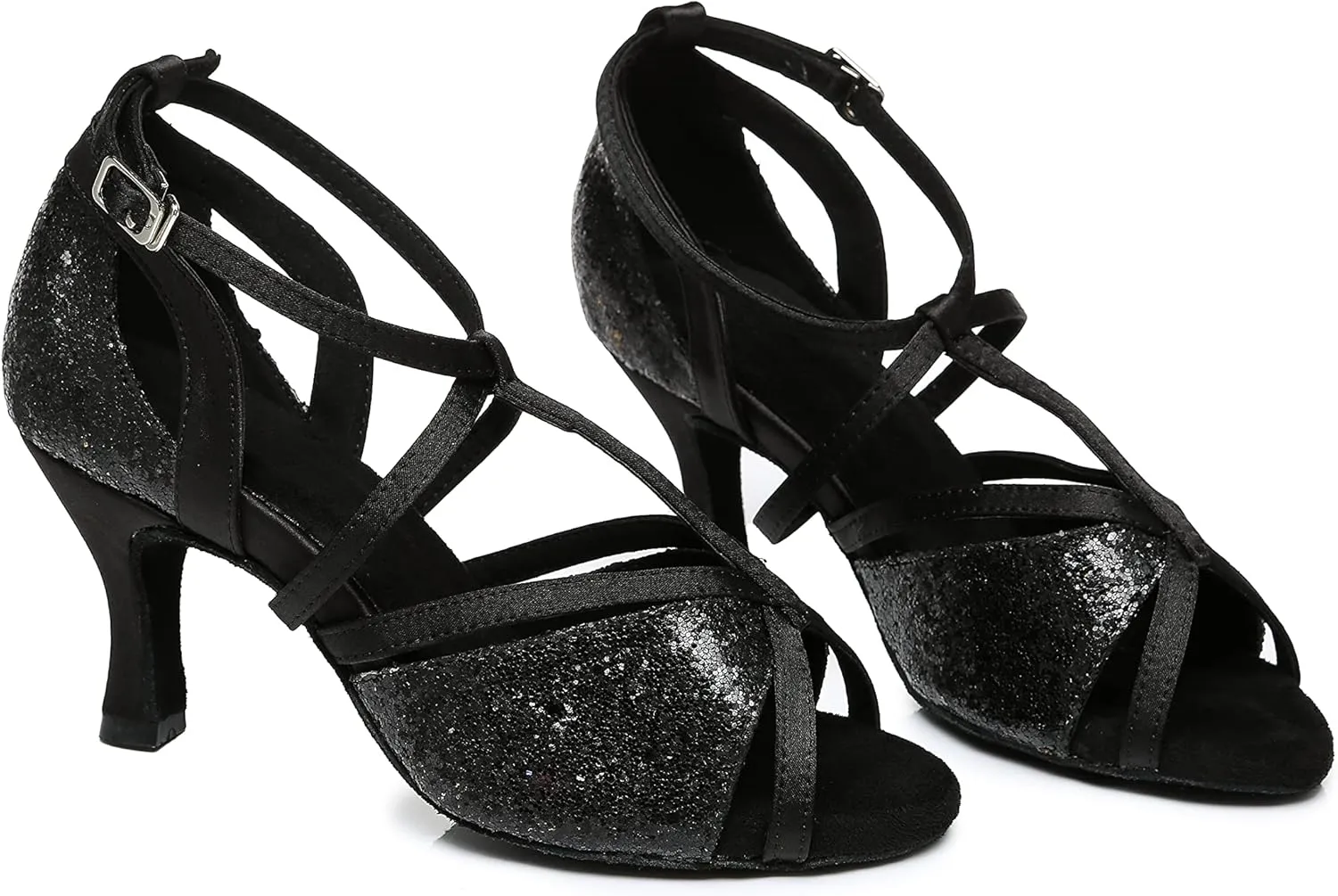 Minishion Practice Ballroom Dance Shoes T-strap Dance Heel L454