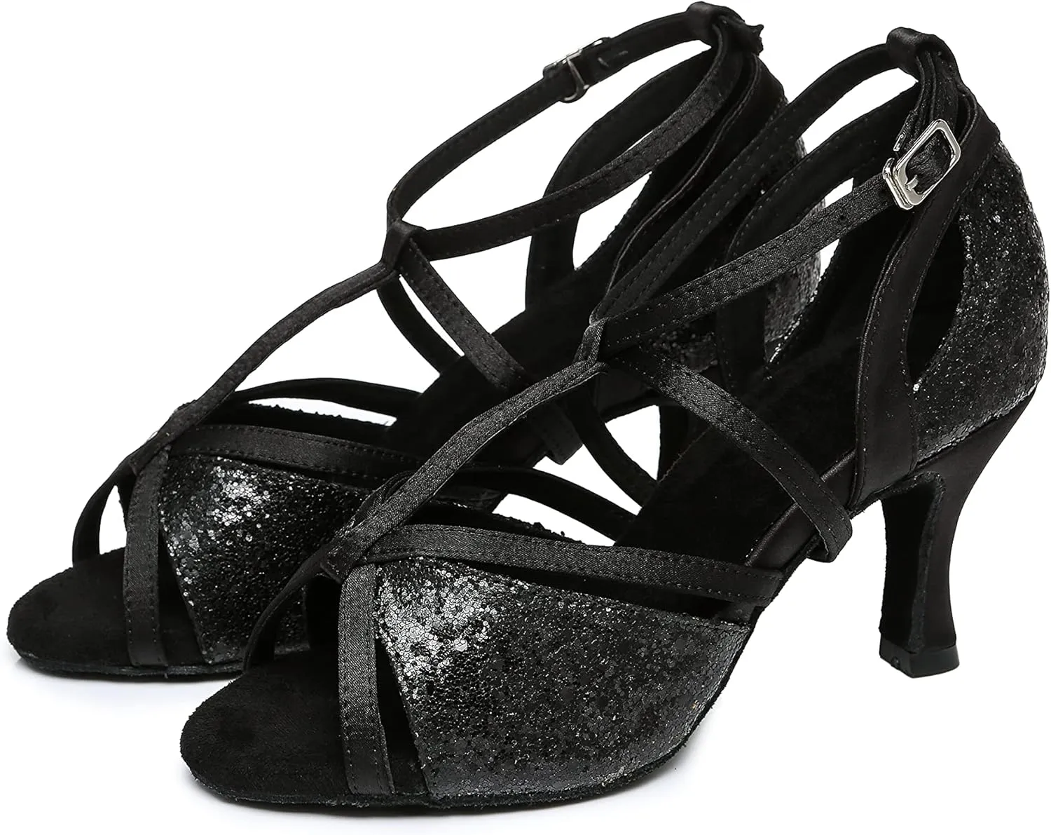 Minishion Practice Ballroom Dance Shoes T-strap Dance Heel L454