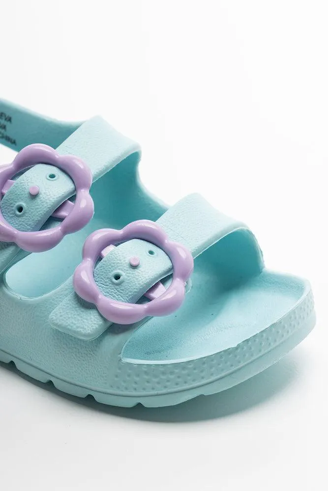 Moulded Double Strap Sandal Aqua
