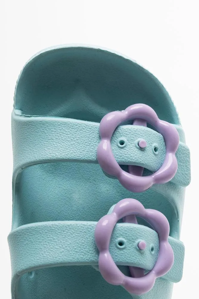 Moulded Double Strap Sandal Aqua