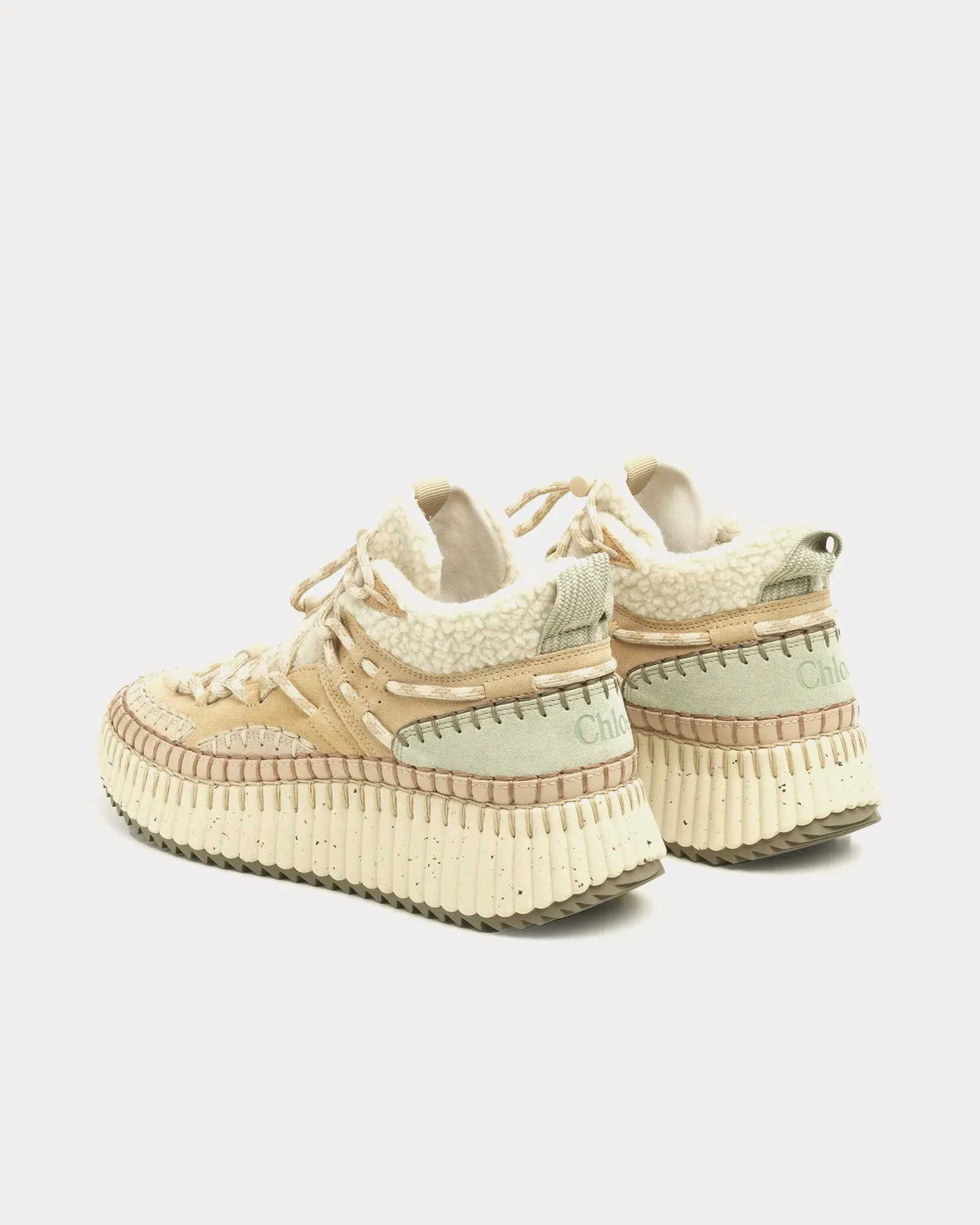 Nama Lace-Up Milky Mint Mid Top Sneakers