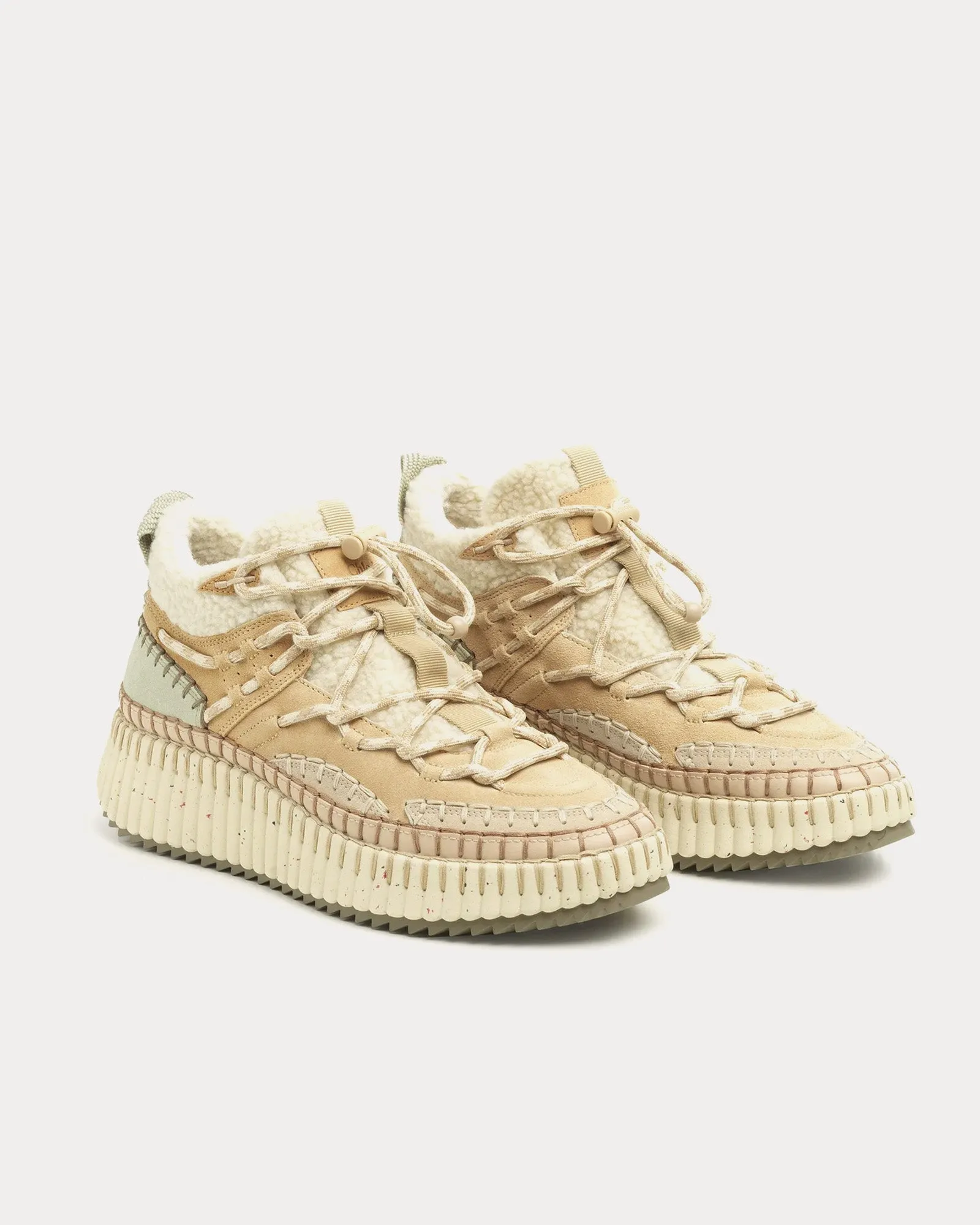 Nama Lace-Up Milky Mint Mid Top Sneakers