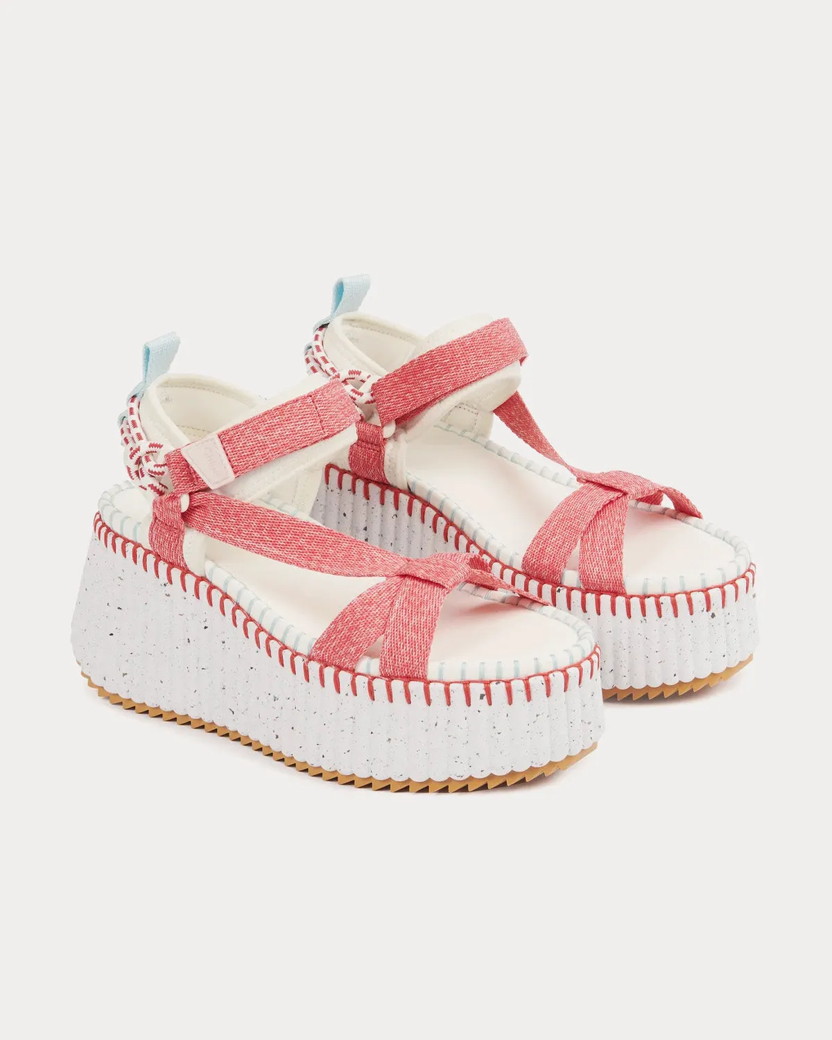 Nama Wedge Hot Coral Sandals