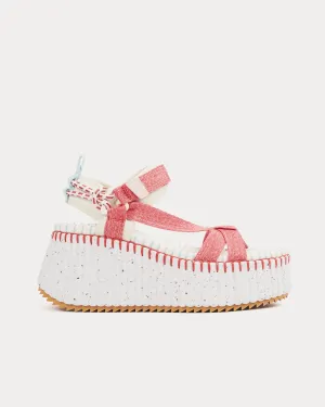 Nama Wedge Hot Coral Sandals