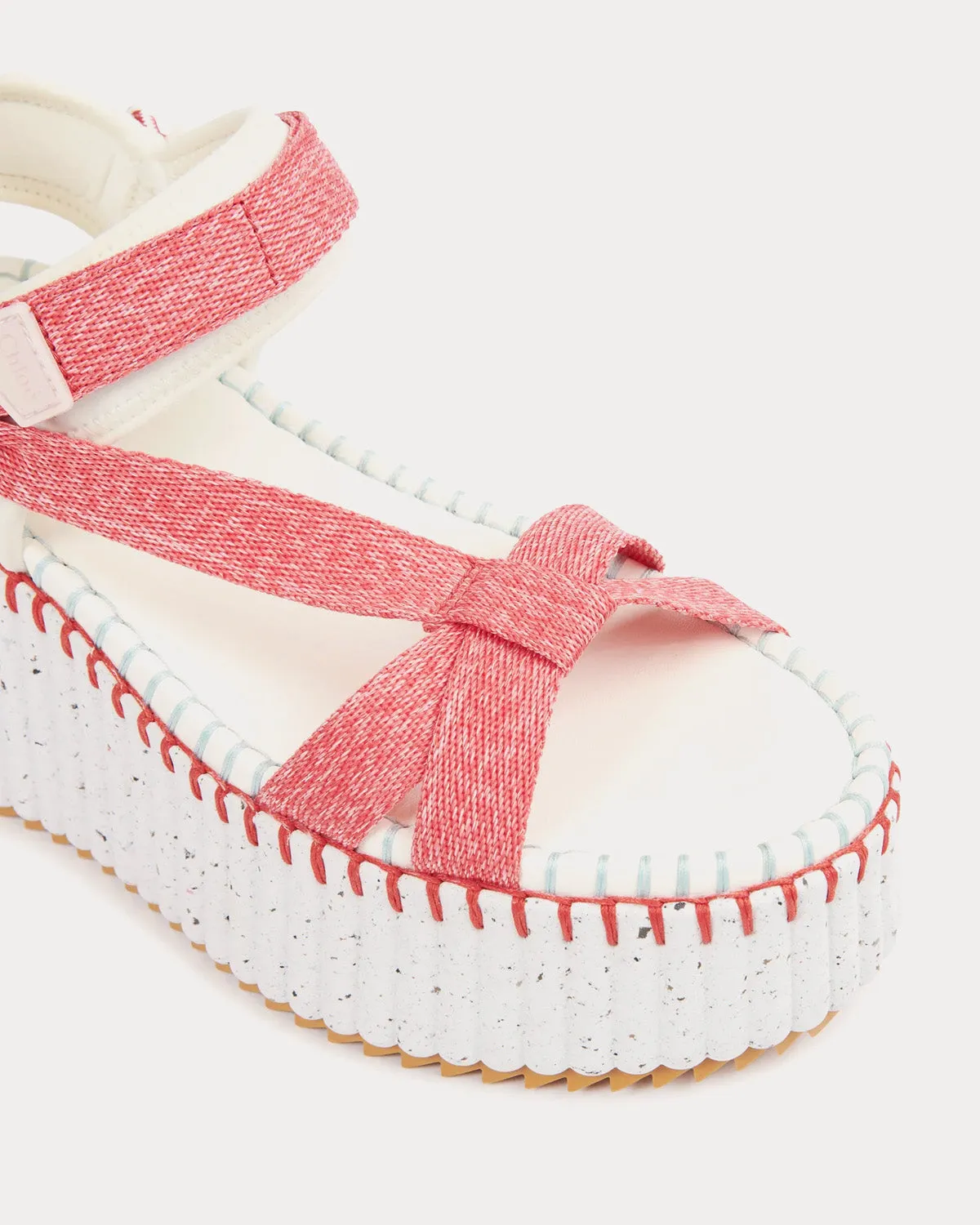 Nama Wedge Hot Coral Sandals