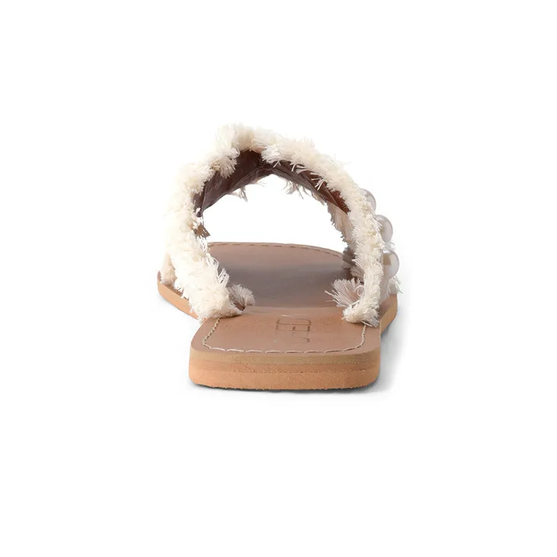 PEARL-SUEDE FLATS - LIGHT BEIGE