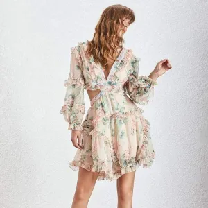 Ruffle Mini Dress-OUT OF STOCK