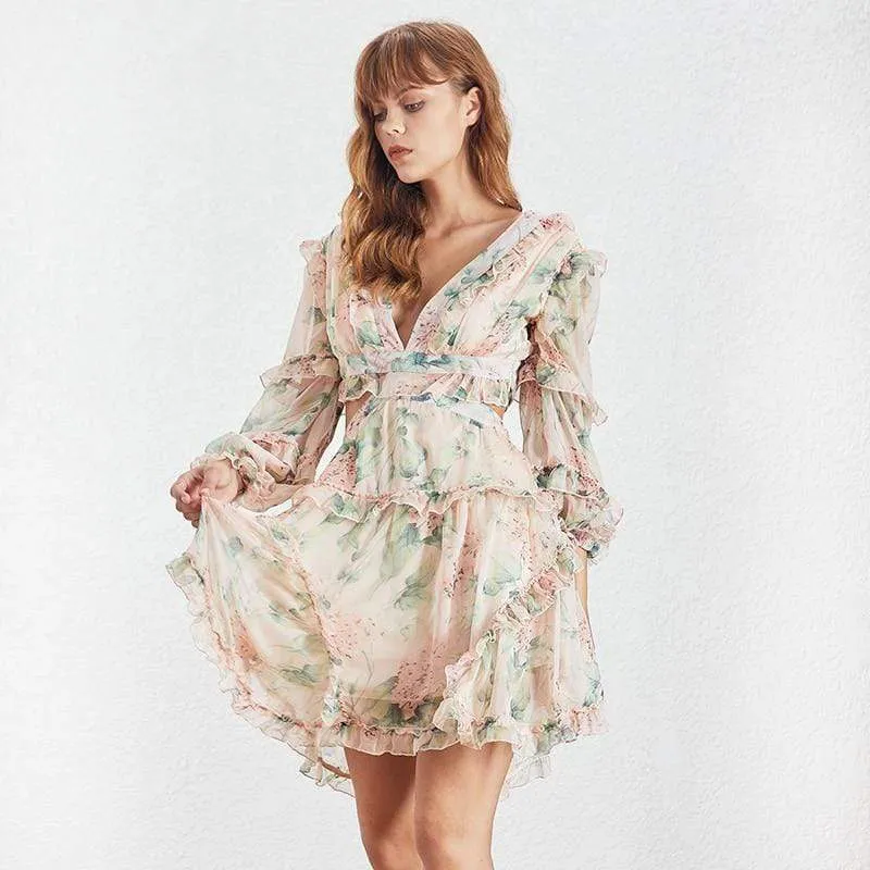 Ruffle Mini Dress-OUT OF STOCK