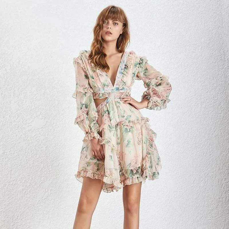Ruffle Mini Dress-OUT OF STOCK