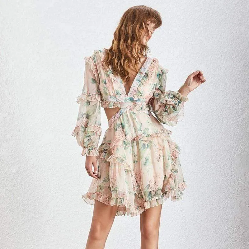 Ruffle Mini Dress-OUT OF STOCK
