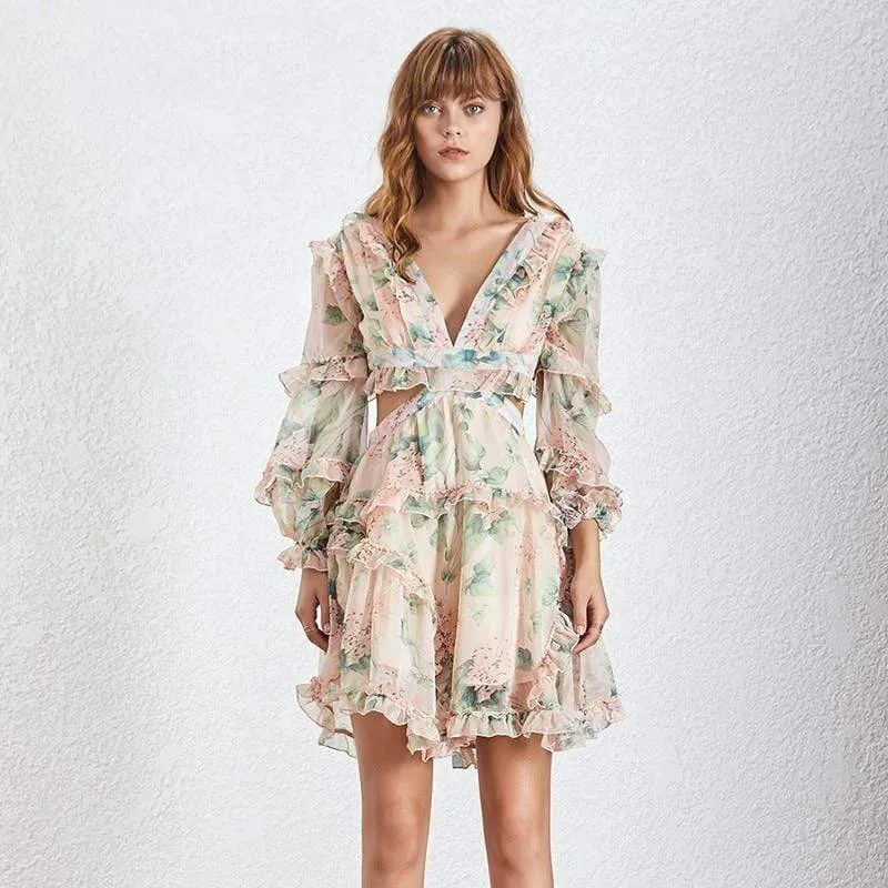 Ruffle Mini Dress-OUT OF STOCK