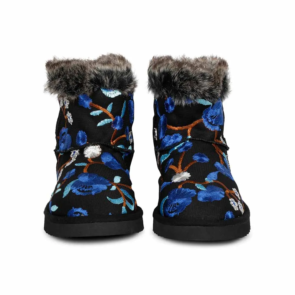 Saint G Embroidered Blue Suede Leather Snug Boots