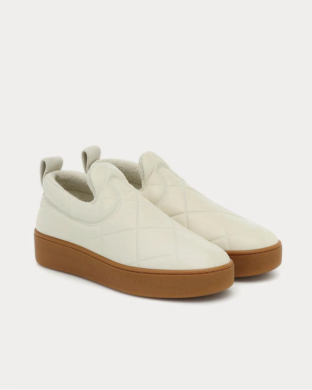 Slip On leather Cream Slip On Sneakers