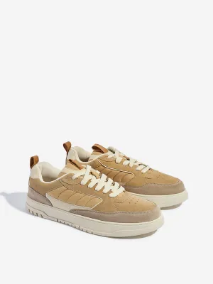 SOLEPLAY Beige Suede Lace-Up Sneakers