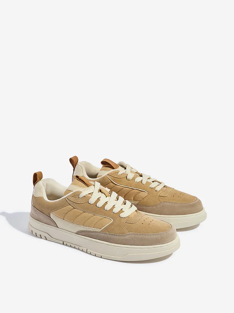 SOLEPLAY Beige Suede Lace-Up Sneakers