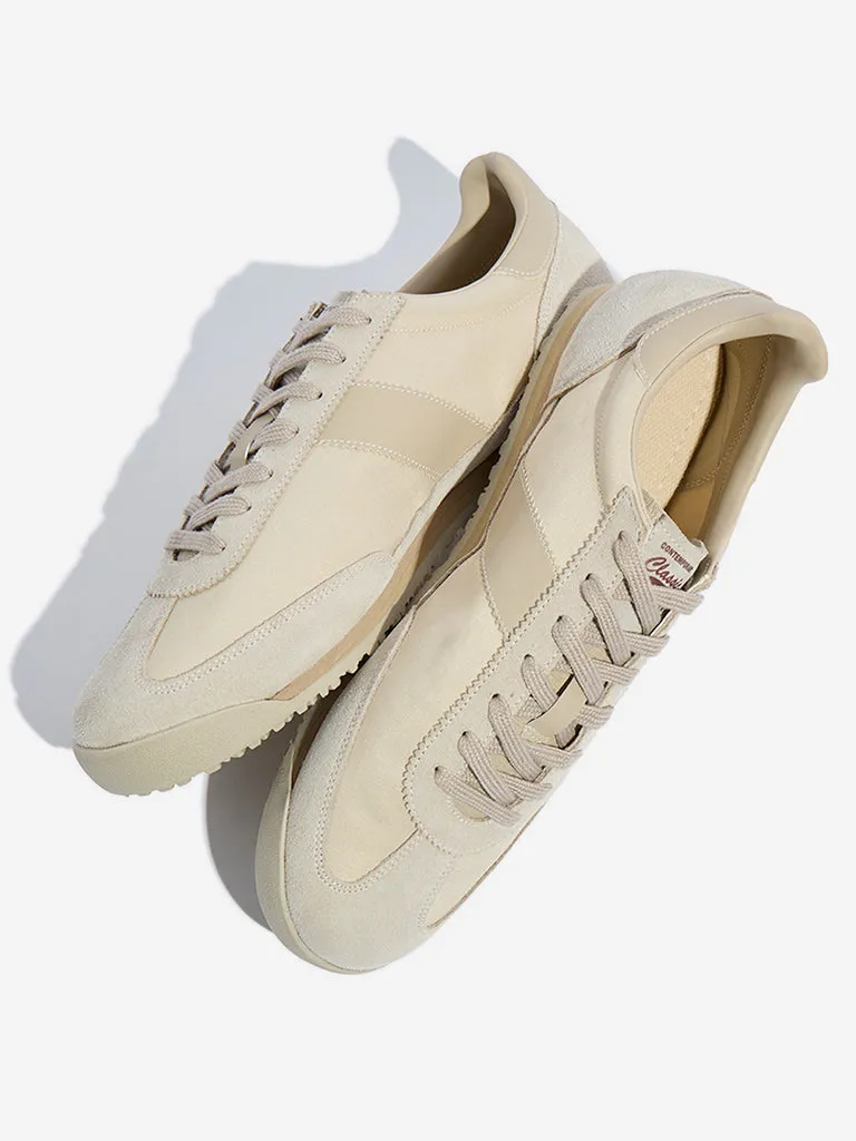 SOLEPLAY Beige Textured Lace-Up Sneakers