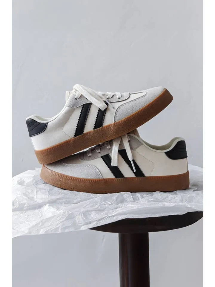 Striped Lace-Up Sneakers