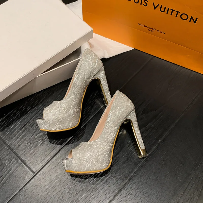 Summer Fashion Chunky Platform Peep Toe Sandals