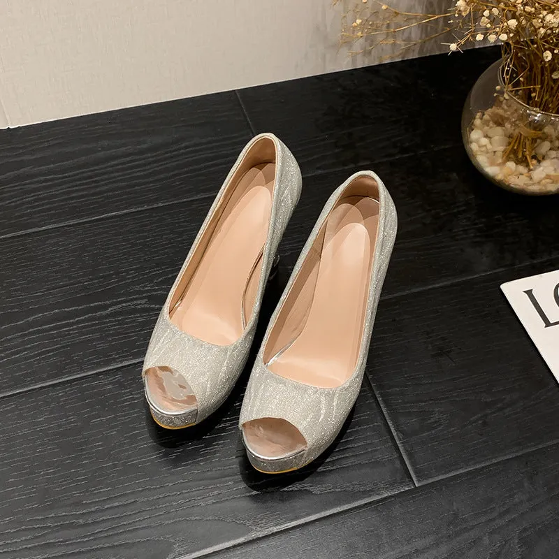 Summer Fashion Chunky Platform Peep Toe Sandals