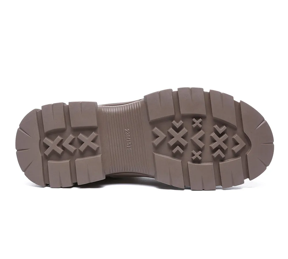 TARRAMARRA® Lace-up and Zipper Chunky Leather Boots Lorrine