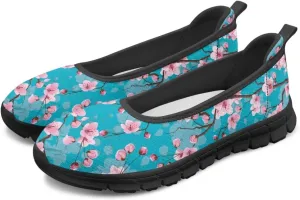 UNICEU Womens Floral Flats Shoes Breathable Slip On Low Top Loafers Lightweight Non-Slip Fashion Walking Sneakers