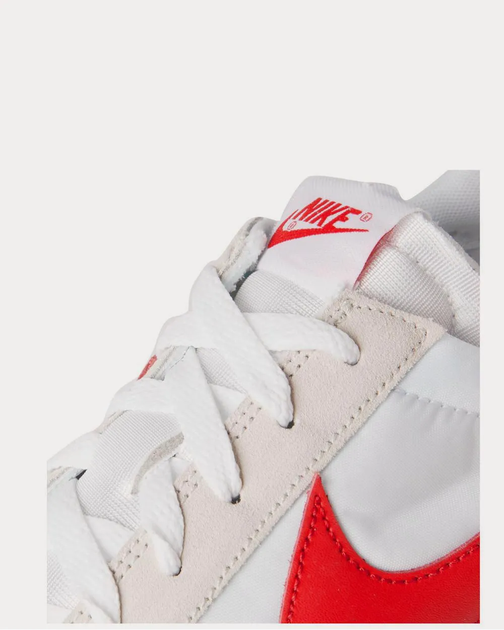 Waffle Racer Leather-Trimmed Shell and Suede  White low top sneakers