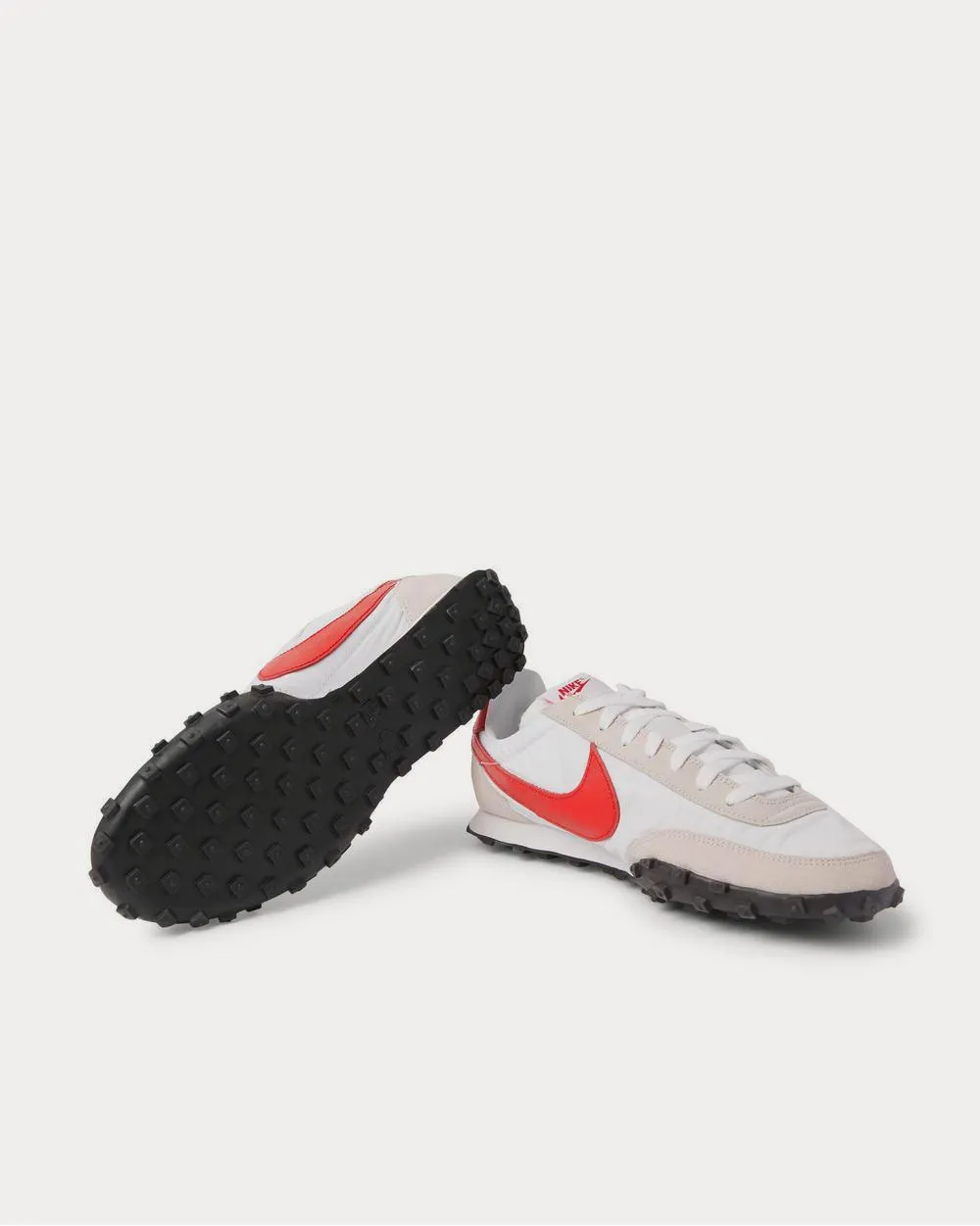 Waffle Racer Leather-Trimmed Shell and Suede  White low top sneakers