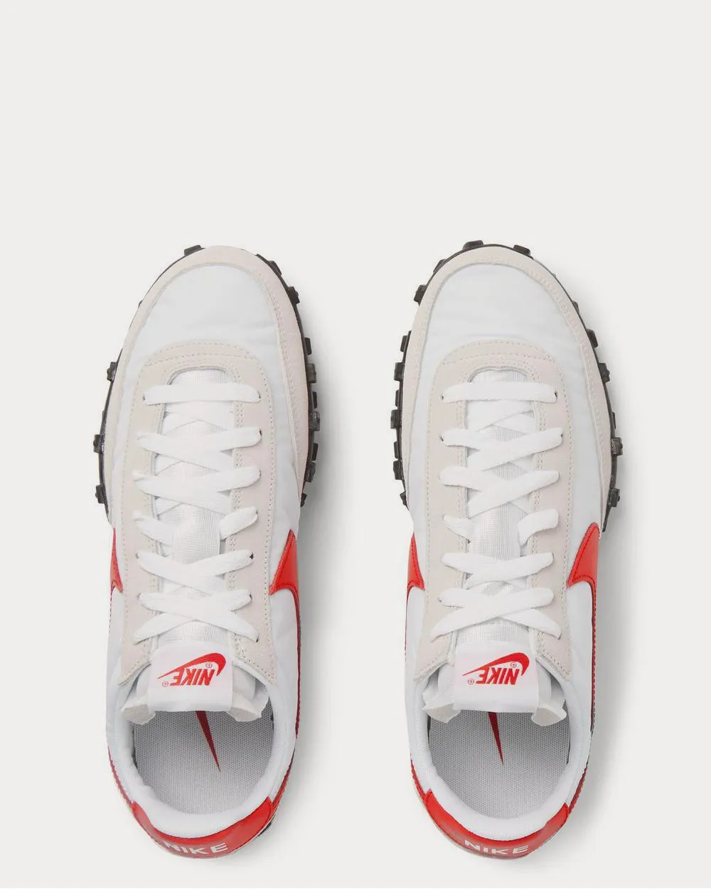 Waffle Racer Leather-Trimmed Shell and Suede  White low top sneakers