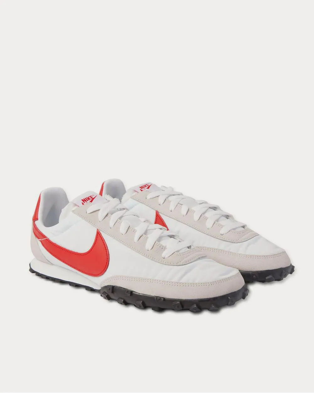 Waffle Racer Leather-Trimmed Shell and Suede  White low top sneakers