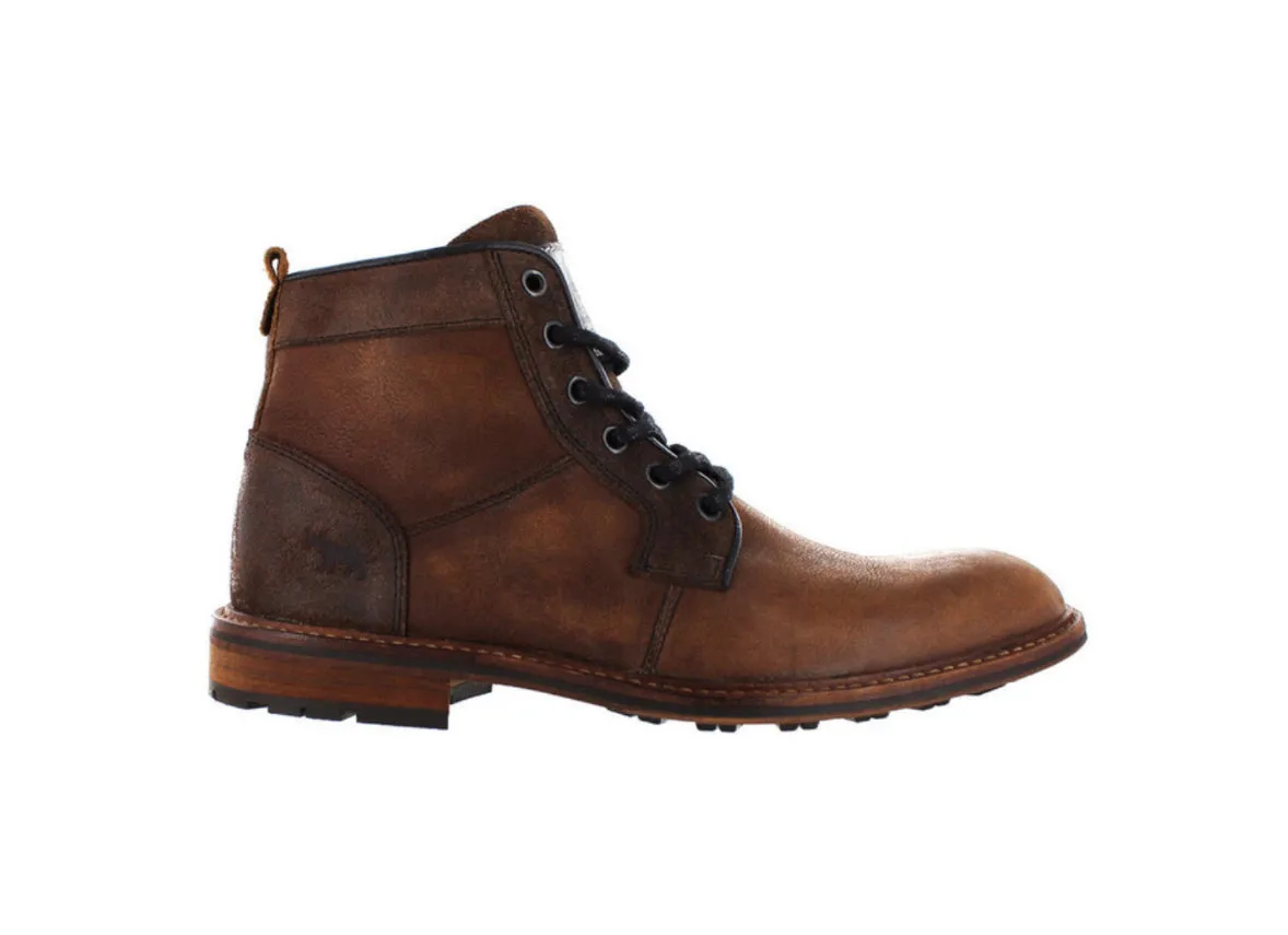 Wild Rhino Tyler Brown 6 Eyelet Zip Ankle Boot Made In Portugal