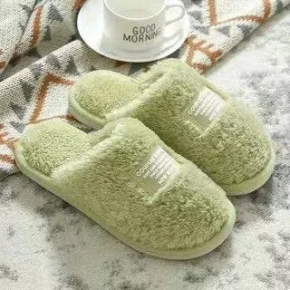 Winter Soft Indoor Slippers Femme  Slippers for Women Home Comfortable Plush Zapatillas Mujer Warm Solid Ladies Shoes