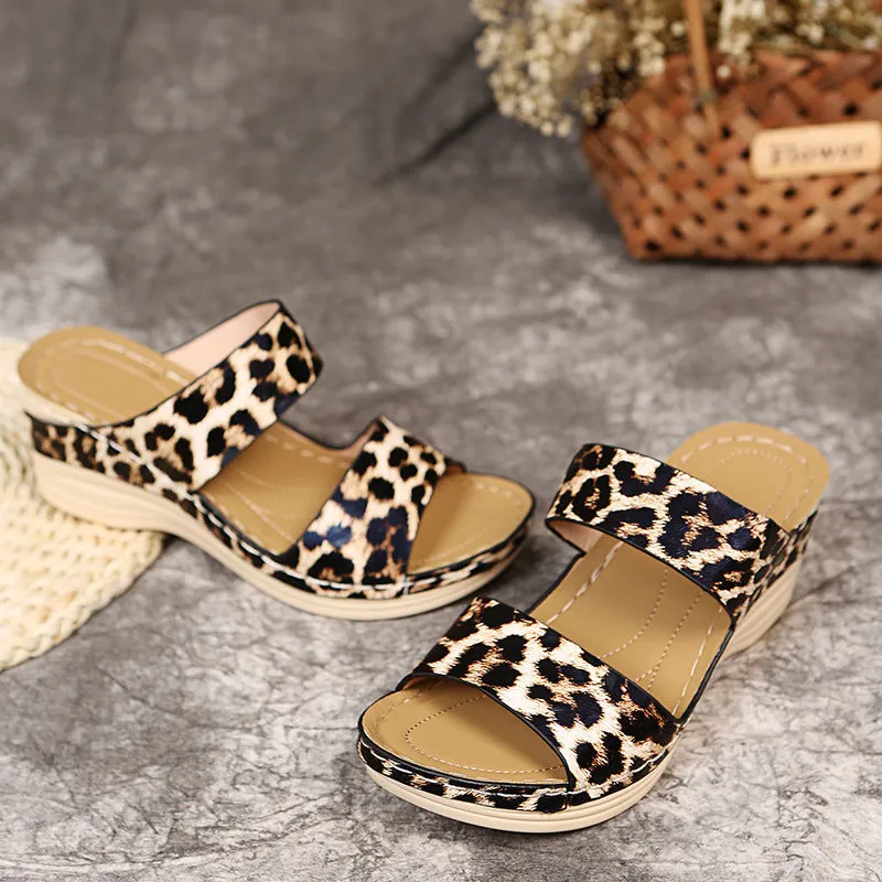 Women Faux Leather Open Toe Orthopedic Sandals