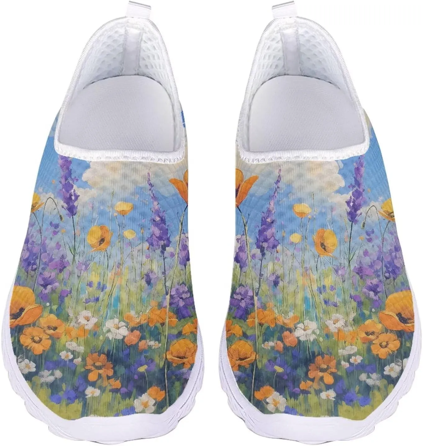 Women's Walking Shoes, Breathable Slip on Tennis Shoes Comfortable Sneakers, Casual Mesh Lightweight Athletic Sneakers