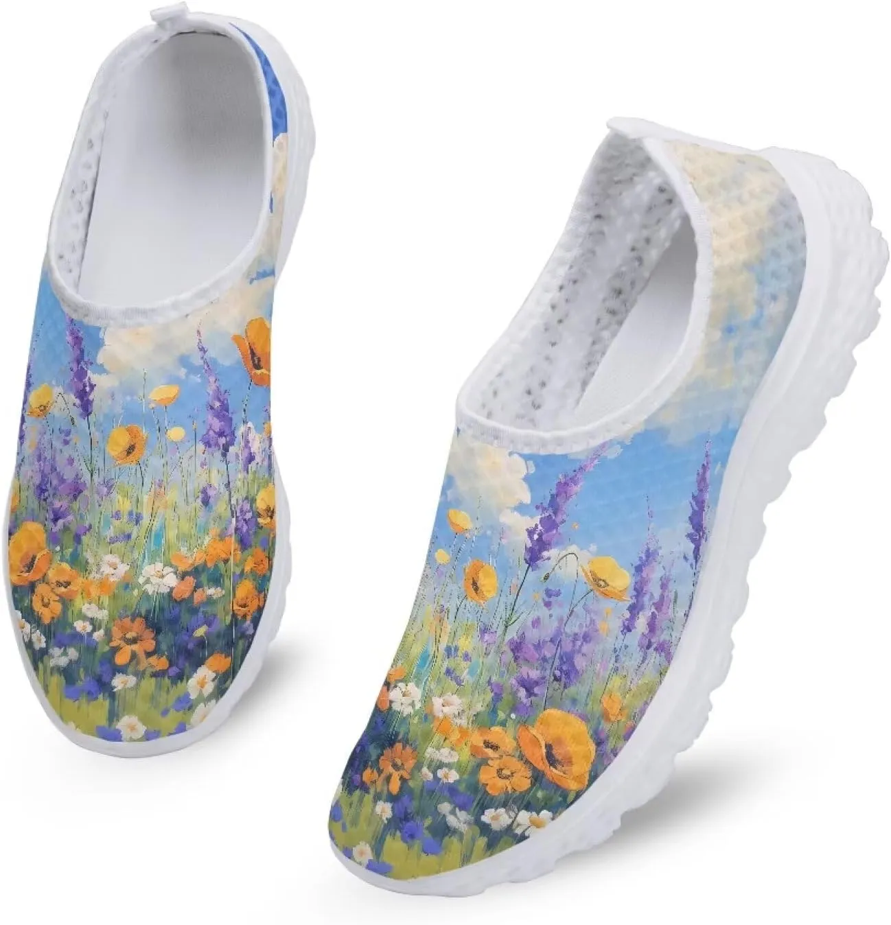 Women's Walking Shoes, Breathable Slip on Tennis Shoes Comfortable Sneakers, Casual Mesh Lightweight Athletic Sneakers