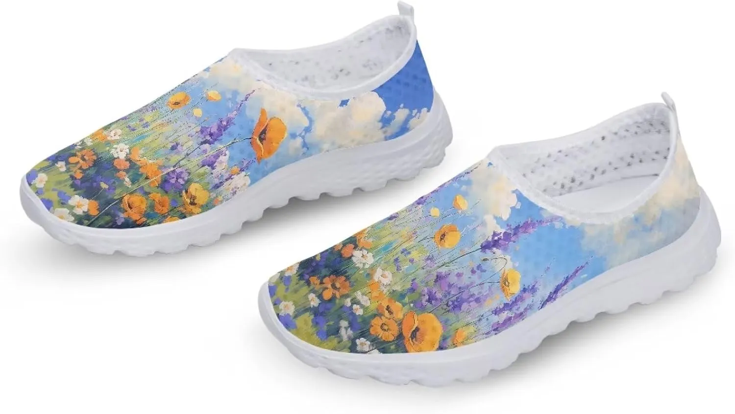 Women's Walking Shoes, Breathable Slip on Tennis Shoes Comfortable Sneakers, Casual Mesh Lightweight Athletic Sneakers