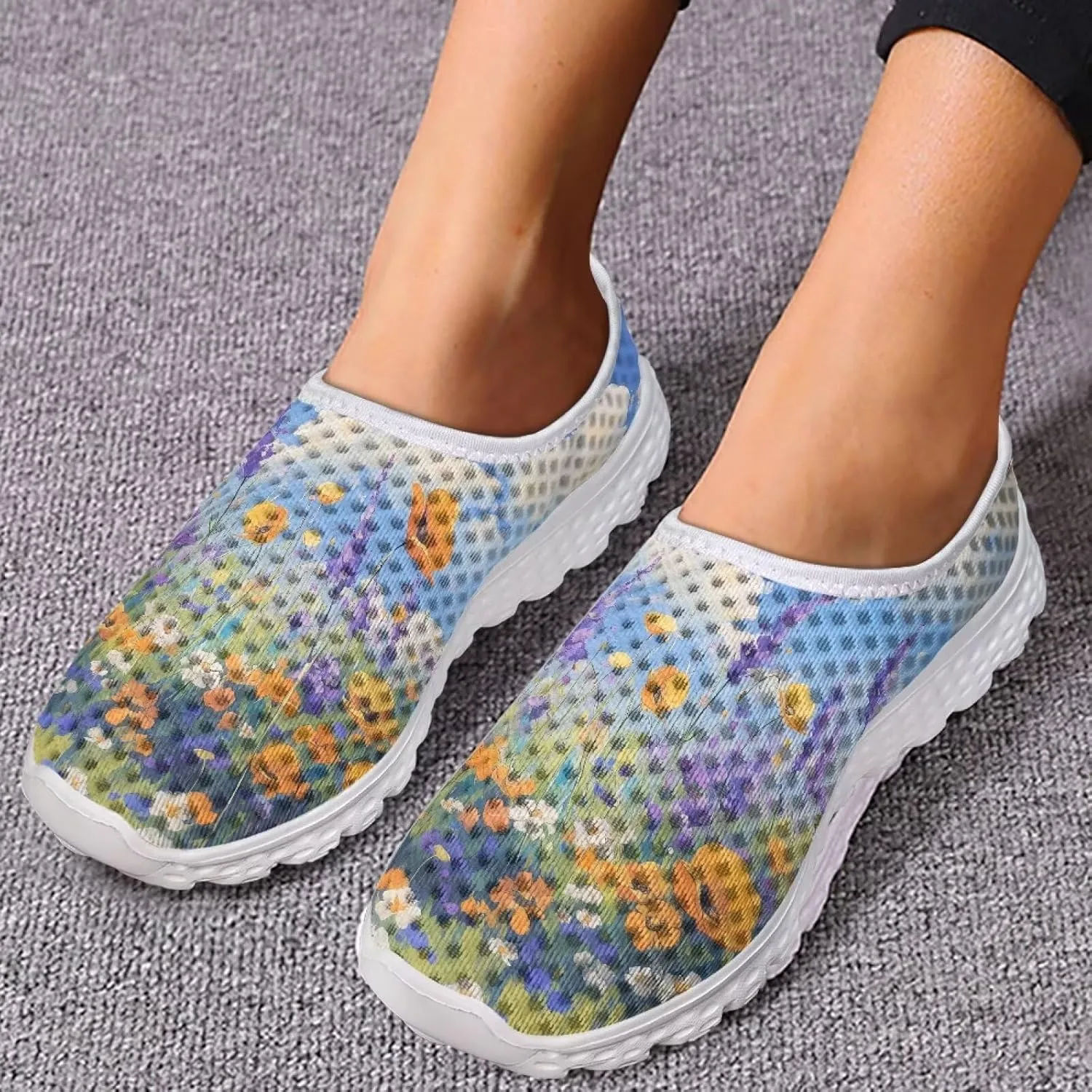 Women's Walking Shoes, Breathable Slip on Tennis Shoes Comfortable Sneakers, Casual Mesh Lightweight Athletic Sneakers